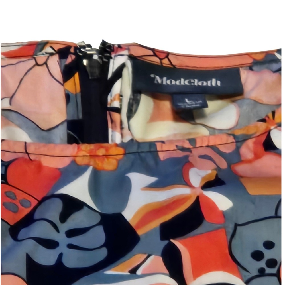 ModCloth Floral A-Line Dress Sleeveless Retro Cotton Mini Size L - Picture 6 of 9